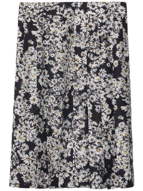 Burberry pleated floral-print skirt - Black - zdjęcie produktu nr 1