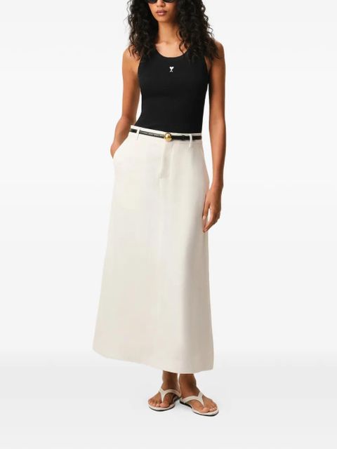 AMI Paris embroidered ribbed tank top - Black - zdjęcie produktu nr 2