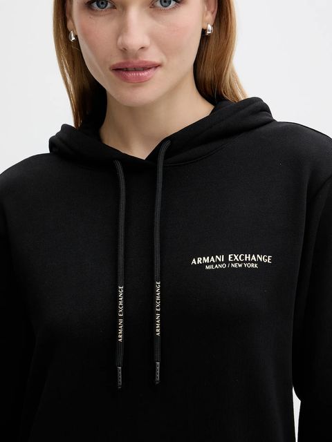 Armani Exchange sukienka bawełniana kolor czarny mini prosta XW001453 AF10830