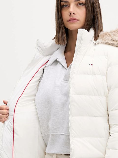 Tommy Jeans kurtka puchowa damska kolor biały DW0DW18312