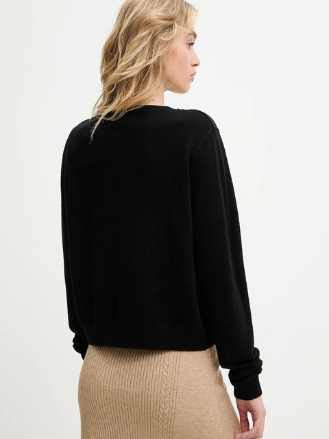 Answear.LAB kardigan z wełny merino damski kolor czarny lekki - zdjęcie produktu nr 2
