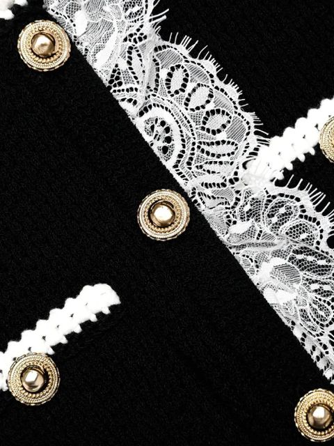 Self-Portrait lace collar button midi dress - Black