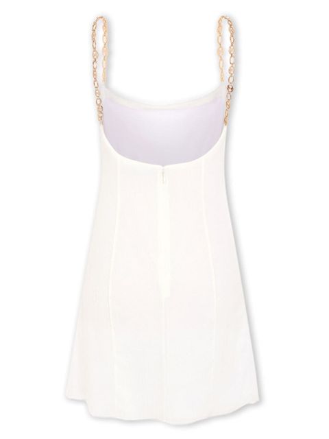 Rabanne chain-strap silk minidress - White