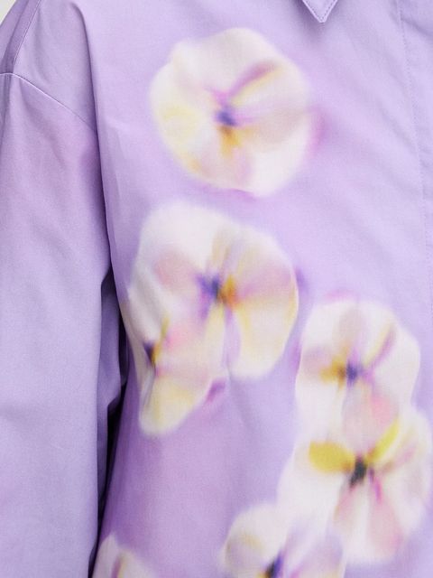 MAX&Co. koszula bawełniana damska kolor fioletowy relaxed z kołnierzykiem klasycznym 2526116071200