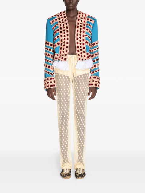 DRIES VAN NOTEN embroidered cropped jacket - Blue - zdjęcie produktu nr 2