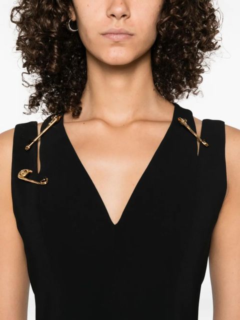 Versace safety-pin detail midi dress - Black