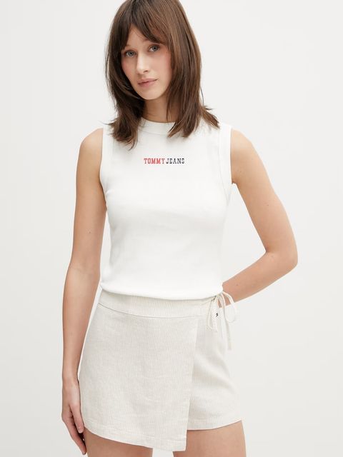 Tommy Jeans top damski bawełniany z elastanem - zdjęcie produktu nr 2