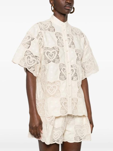 ZIMMERMANN Wanderlust scalloped shirt - Neutrals - zdjęcie produktu nr 2