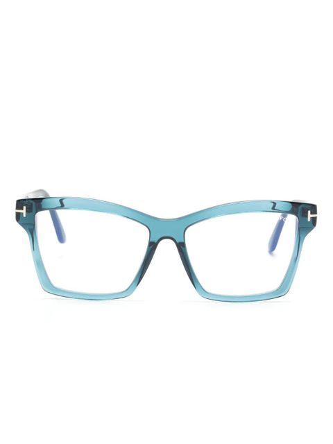 TOM FORD Eyewear FT5964B rectangle-frame glasses - Blue - zdjęcie produktu nr 1