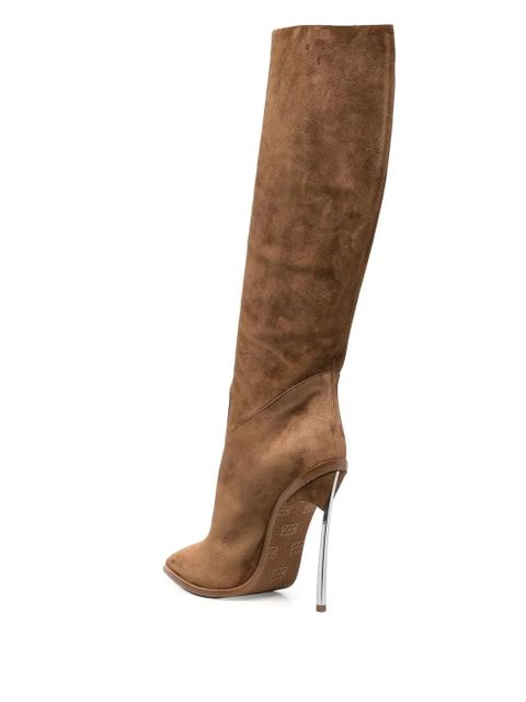 Casadei suede stiletto boots - Brown