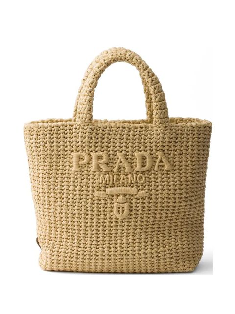 Prada small crochet tote bag - Neutrals - zdjęcie produktu nr 1