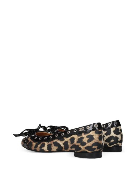 GANNI leopard-print ballet flats - Neutrals