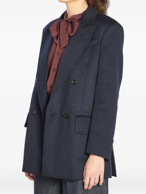 Max Mara Olimpia double-breasted flap-pocket blazer - Blue