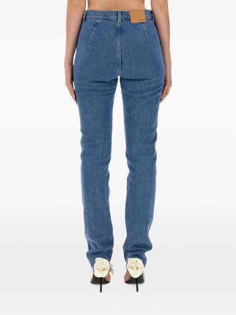 Magda Butrym belt-loop buttoned jeans - Blue
