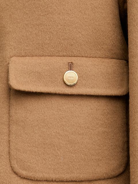 Tommy Hilfiger kurtka z wełną kolor brązowy WW0WW47446