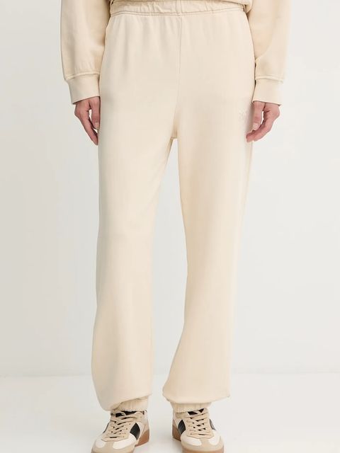 Pinko spodnie dresowe bawełniane damskie kolor beżowy gładkie 105508 A2RB - zdjęcie produktu nr 1