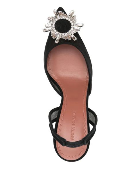 Amina Muaddi 75mm Begum Glass slingback pumps - Black