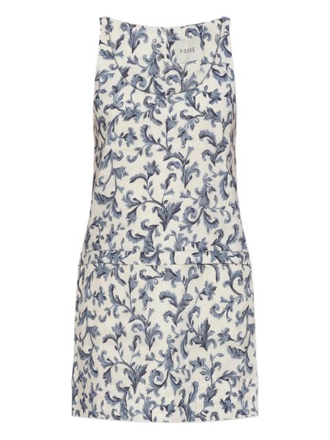Posse Rue baroque-print mini dress - White - zdjęcie produktu nr 1