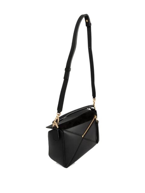 LOEWE Puzzle suede clutch bag - Black - zdjęcie produktu nr 2