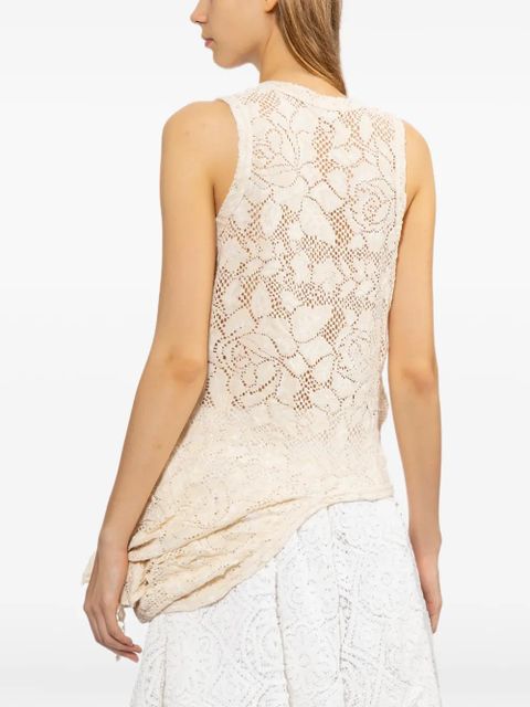 Comme Des Garçons floral-embroidered vest - Neutrals