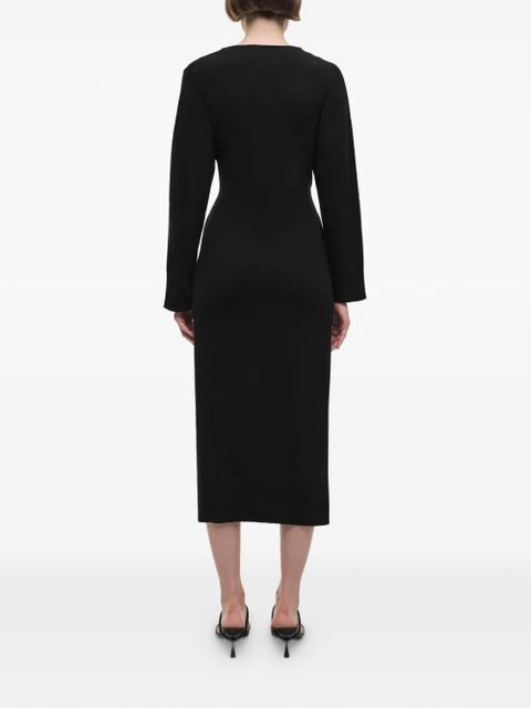 Simkhai Skyla tie-waist cotton midi dress - Black