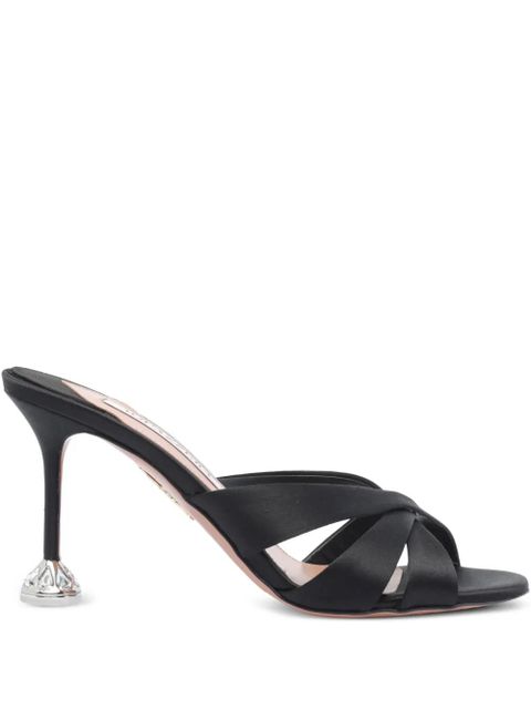 Aquazzura 85mm embellished satin heeled sandals - Black - zdjęcie produktu nr 1