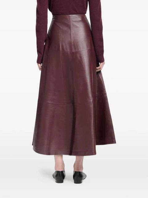 Altuzarra Varda flared lambskin skirt