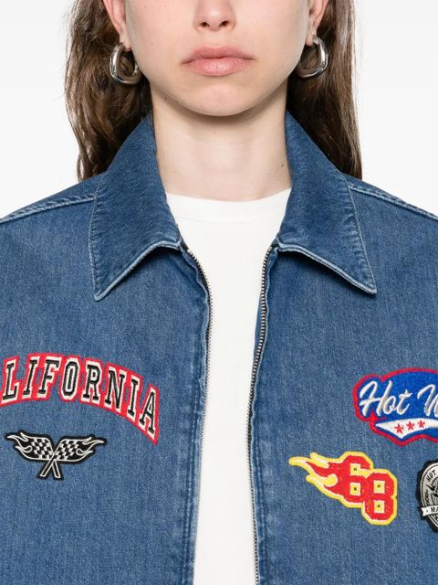 Maje embroidered denim jacket - Blue