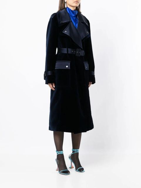 TOM FORD notched-lapels belted coat - Blue