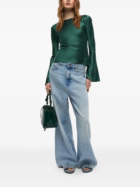 GANNI satin blouse - Green - zdjęcie produktu nr 2