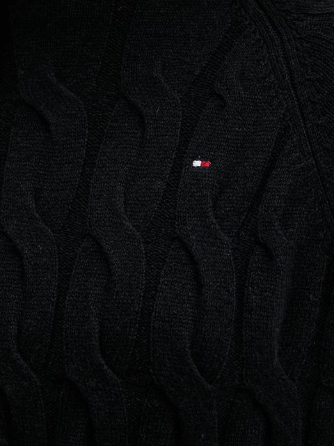 Tommy Hilfiger sweter wełniany damski kolor czarny lekki z golfem WW0WW46791