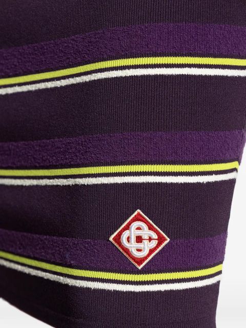 Casablanca striped logo mini skirt - Purple