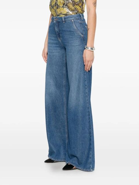 Blumarine button-detail jeans - Blue