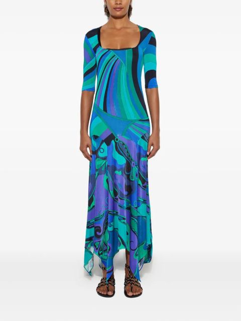 PUCCI asymmetric-hem maxi dress - Blue - zdjęcie produktu nr 2