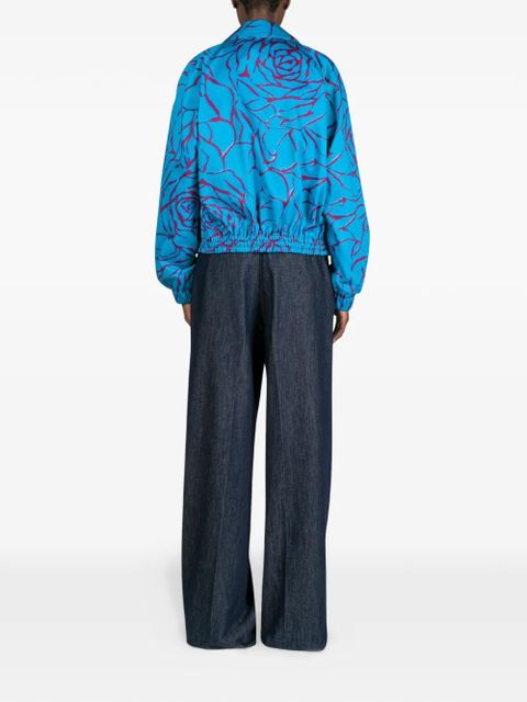 DRIES VAN NOTEN reversible floral cotton jacket - Blue