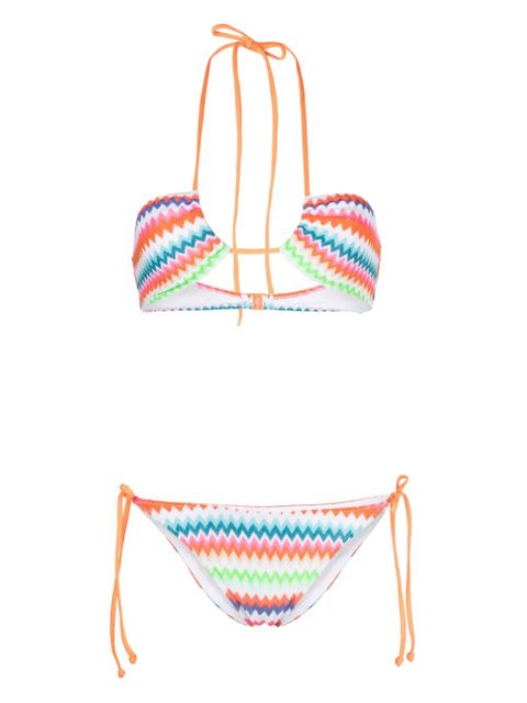 MC2 Saint Barth zigzag-print bikini set - Orange - zdjęcie produktu nr 1