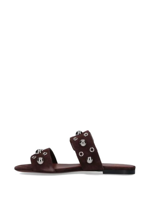 Valentino Garavani Nellcôte studs buckle sandals - Brown