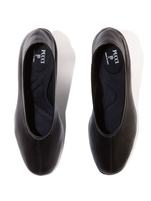 PUCCI 80mm round toe leather pumps - Black
