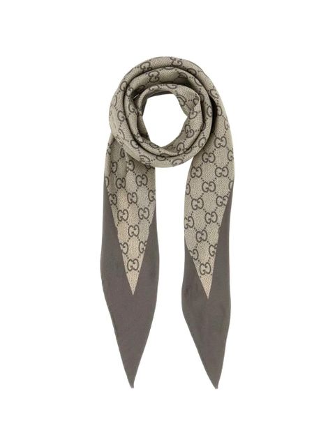 Gucci printed silk scarf - Neutrals - zdjęcie produktu nr 1