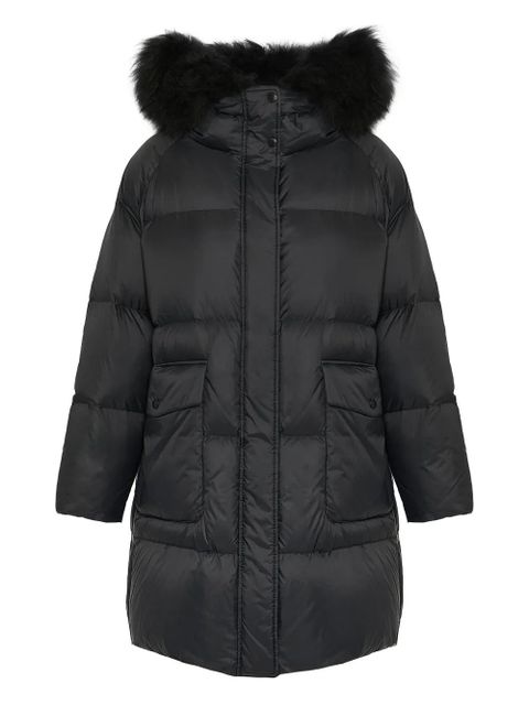 Yves Salomon lambshearling-hooded down jacket - Black - zdjęcie produktu nr 1