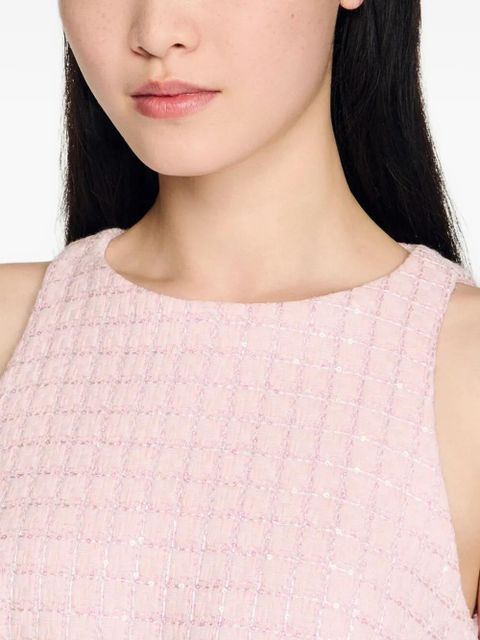SANDRO sequin tweed-fabric mini dress - Pink