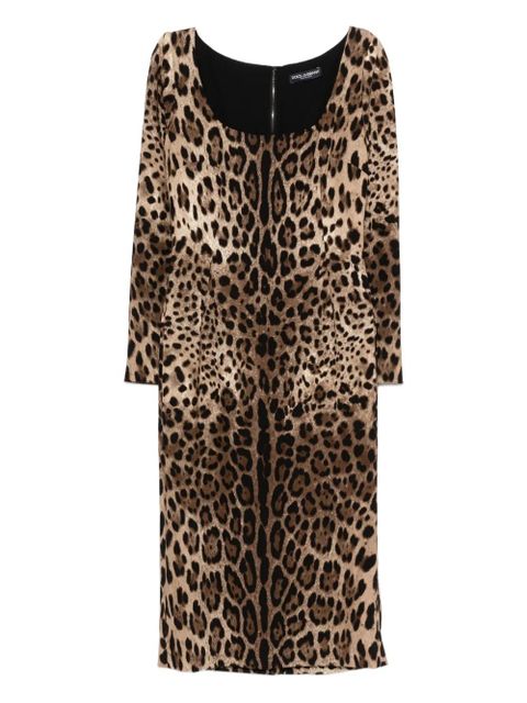 Dolce & Gabbana animal-print dress - Brown - zdjęcie produktu nr 1