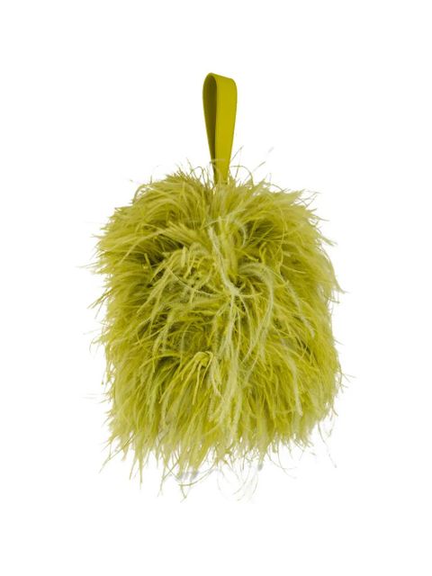 Ferragamo mini Double Gancini ostrich-feather clutch bag - Green - zdjęcie produktu nr 2