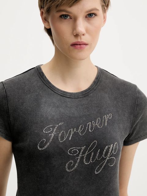 Hugo Blue t-shirt damski kolor szary 50546936