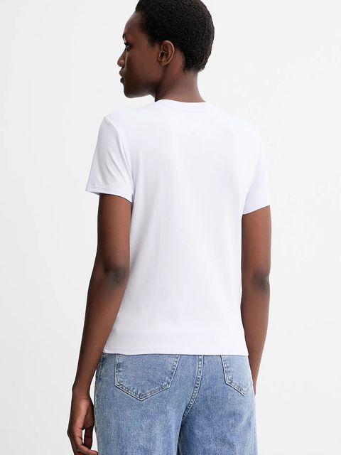 Calvin Klein t-shirt bawełniany damski kolor biały LV044C216G - zdjęcie produktu nr 2
