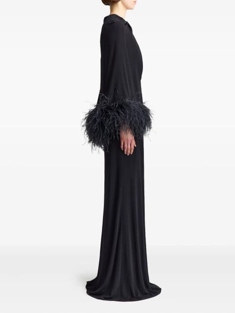 16Arlington Adelar feather-trim gown - Black - zdjęcie produktu nr 2