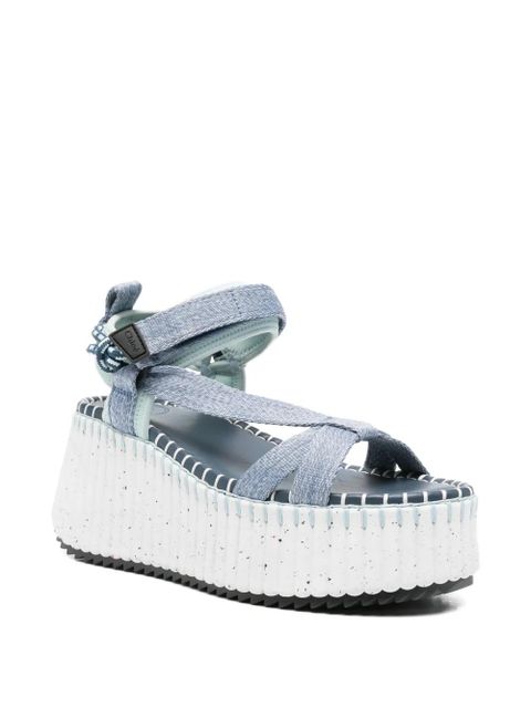 Chloé platform touch-strap sandals - Blue - zdjęcie produktu nr 2