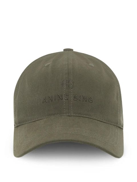 ANINE BING Jeremy logo-embroidered baseball cap - Green - zdjęcie produktu nr 1