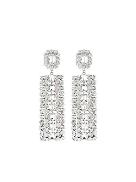 Self-Portrait Crystal drop earrings - Silver