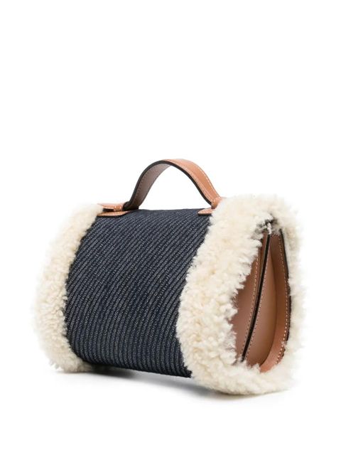 Tod's shearling denim mini bag - Blue